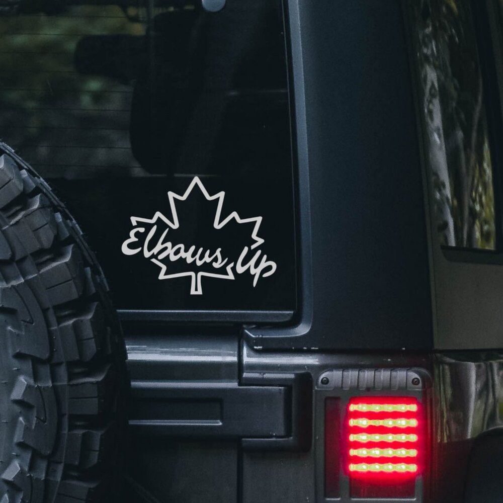Elbows Up, Canadian car Decal, Transfer Sticker